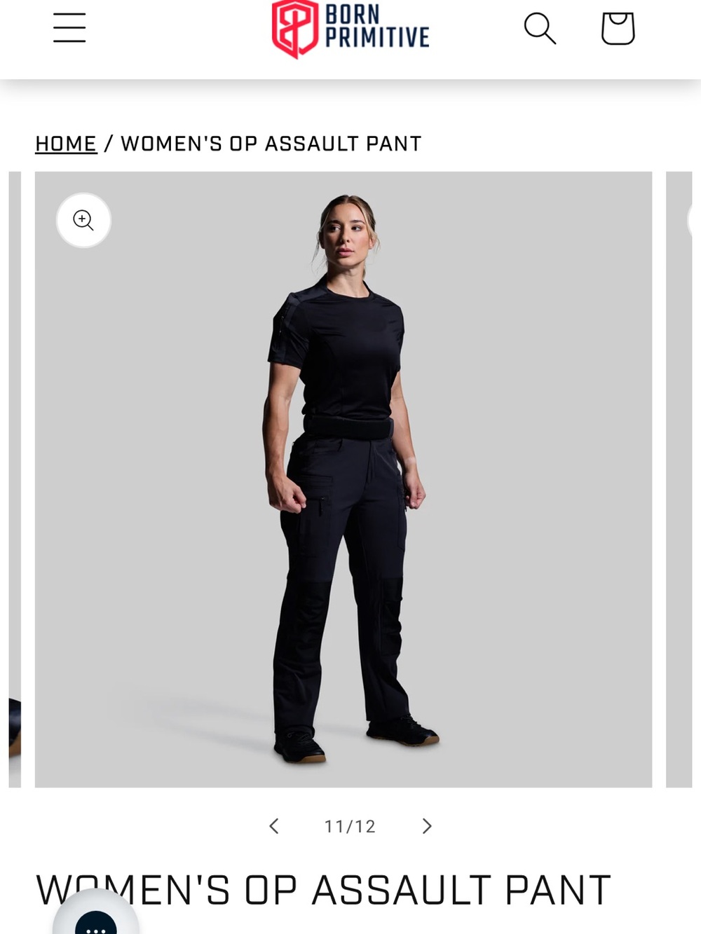 Women’s Born Primitive Women's OP Assault Pant - Black, size 0